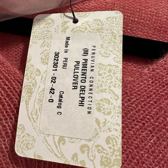 NWT Peruvian Connection Delphi Sweater Sz Medium Pimento Pullover Lightweight - Picture 5 of 10